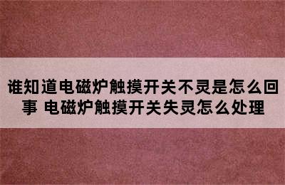 谁知道电磁炉触摸开关不灵是怎么回事 电磁炉触摸开关失灵怎么处理